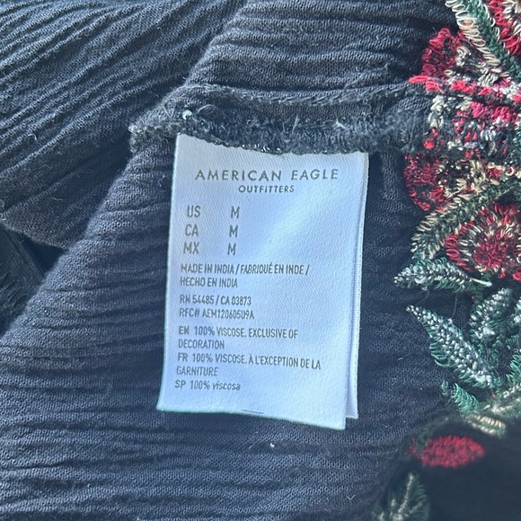 American Eagle Women's Embroidered Babydoll Open Back Boho Festival Top M - Picture 5 of 5